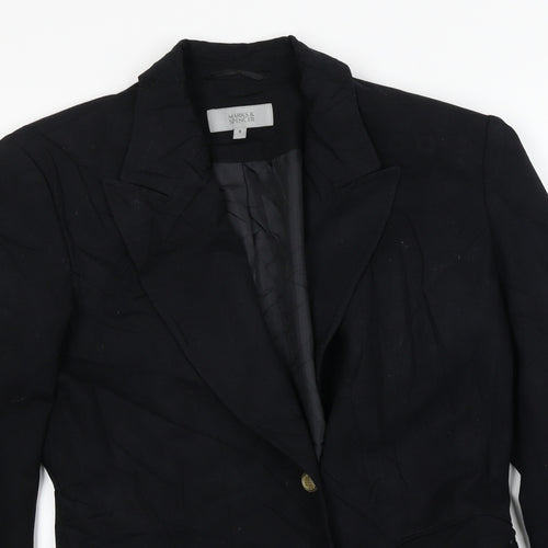 Marks and Spencer  Womens Black   Jacket Coat Size 8