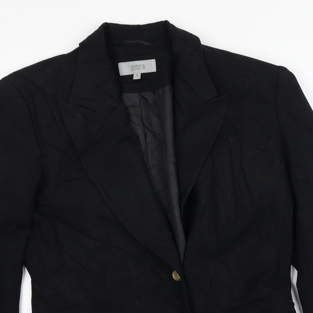 Marks and Spencer  Womens Black   Jacket Coat Size 8