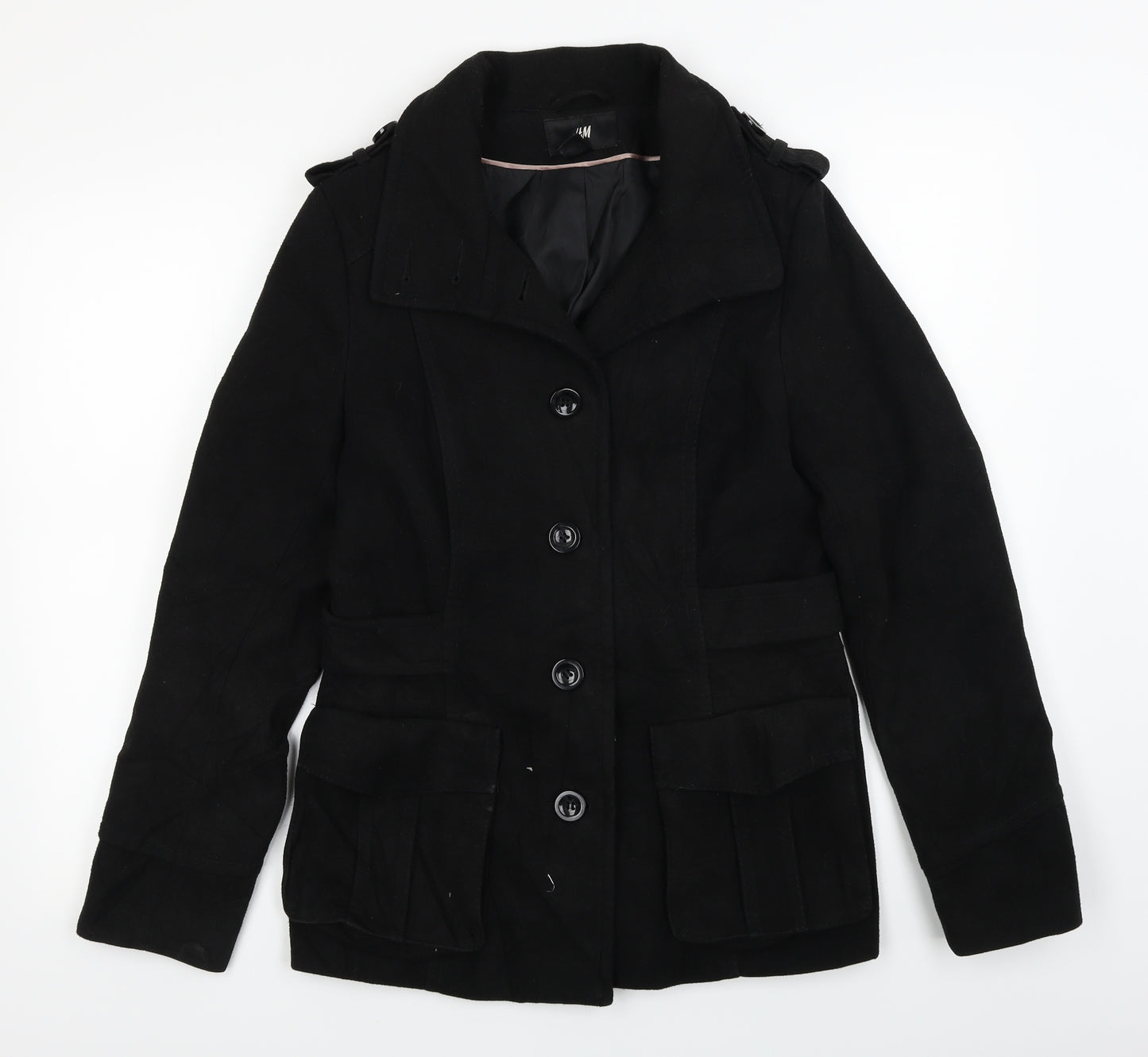 H&M  Womens Black   Jacket Coat Size 10