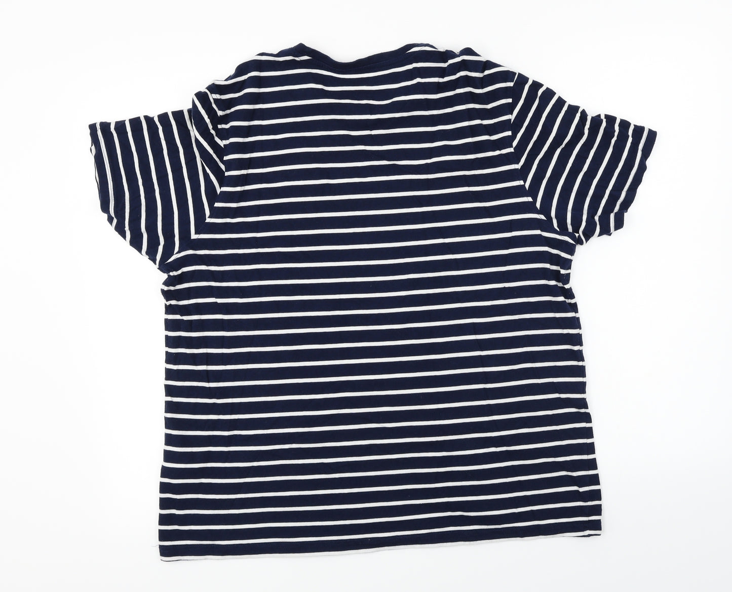 Marks and Spencer  Womens Blue Striped  Basic T-Shirt Size M