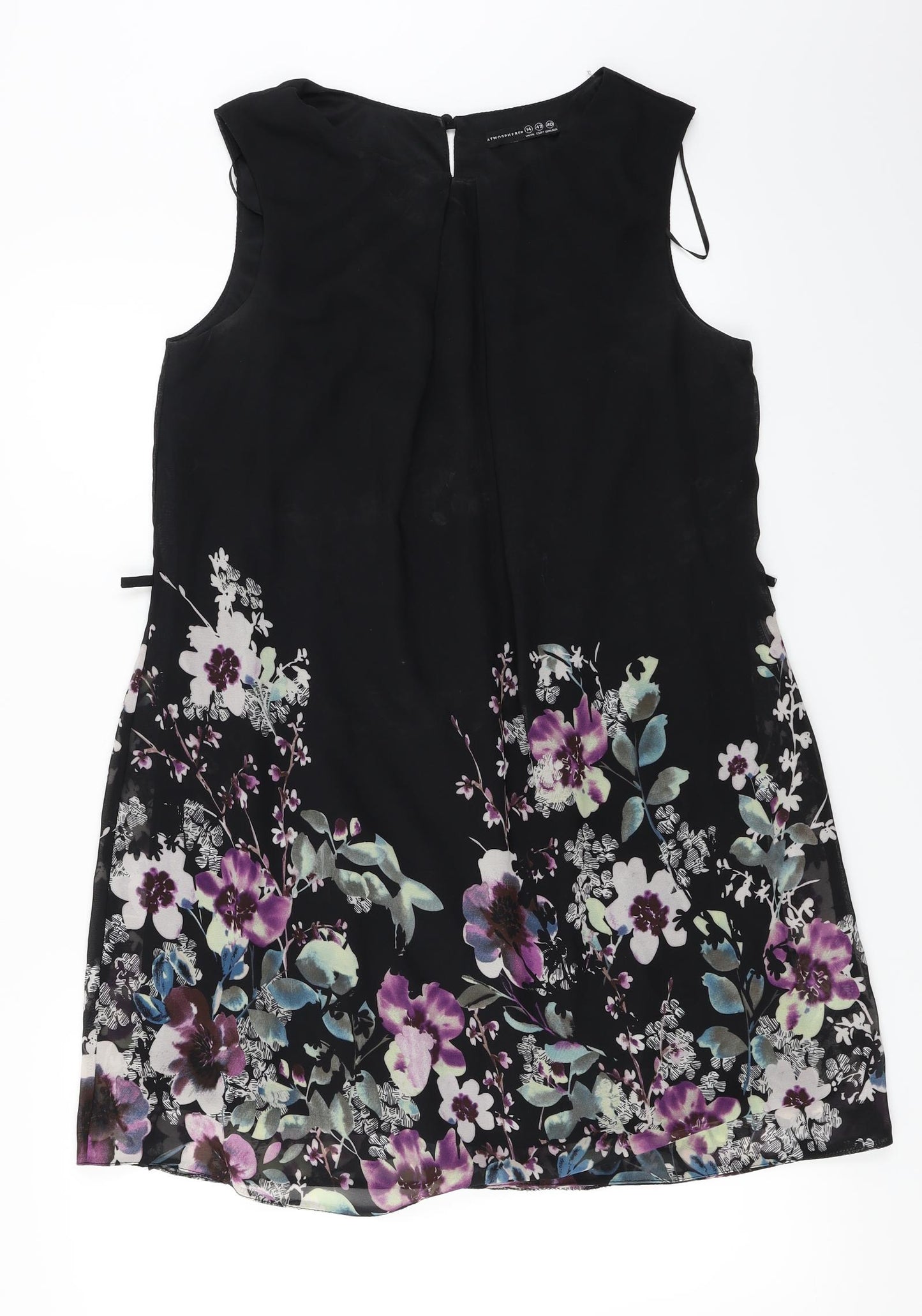 Atmosphere  Womens Black Floral  Basic Blouse Size 14