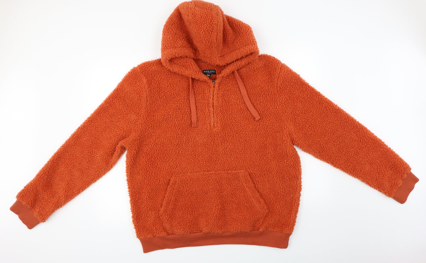 Brave Soul  Womens Orange   Henley Hoodie Size XL