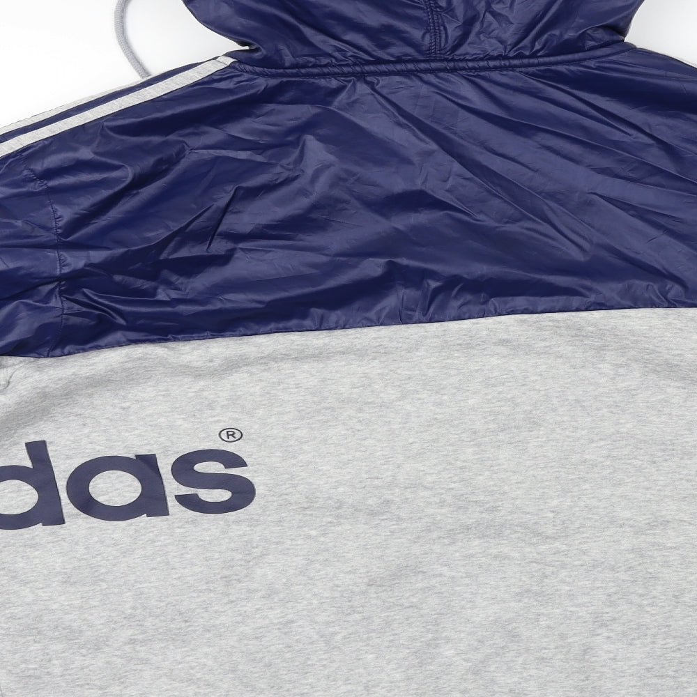 adidas  Mens Grey   Full Zip Hoodie Size XL