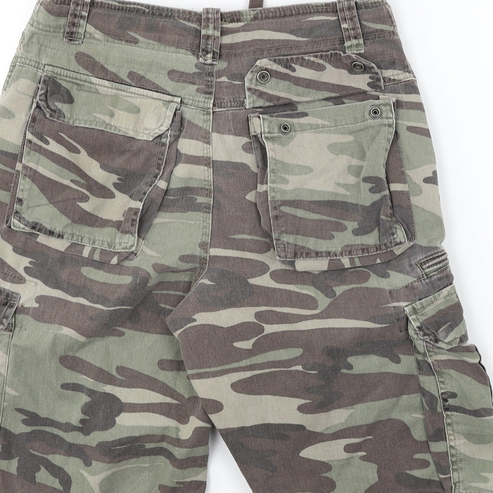 als Mens Brown Camouflage  Cargo Shorts Size 30 in