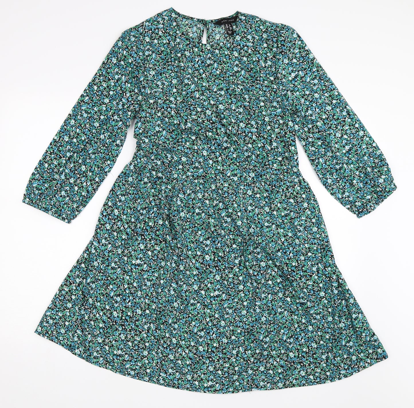 New Look Womens Green Floral  Fit & Flare  Size 6