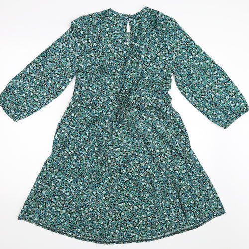 New Look Womens Green Floral  Fit & Flare  Size 6