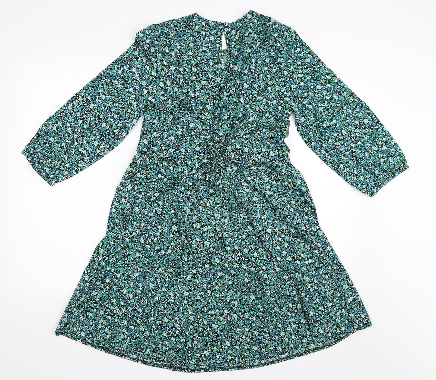 New Look Womens Green Floral  Fit & Flare  Size 6