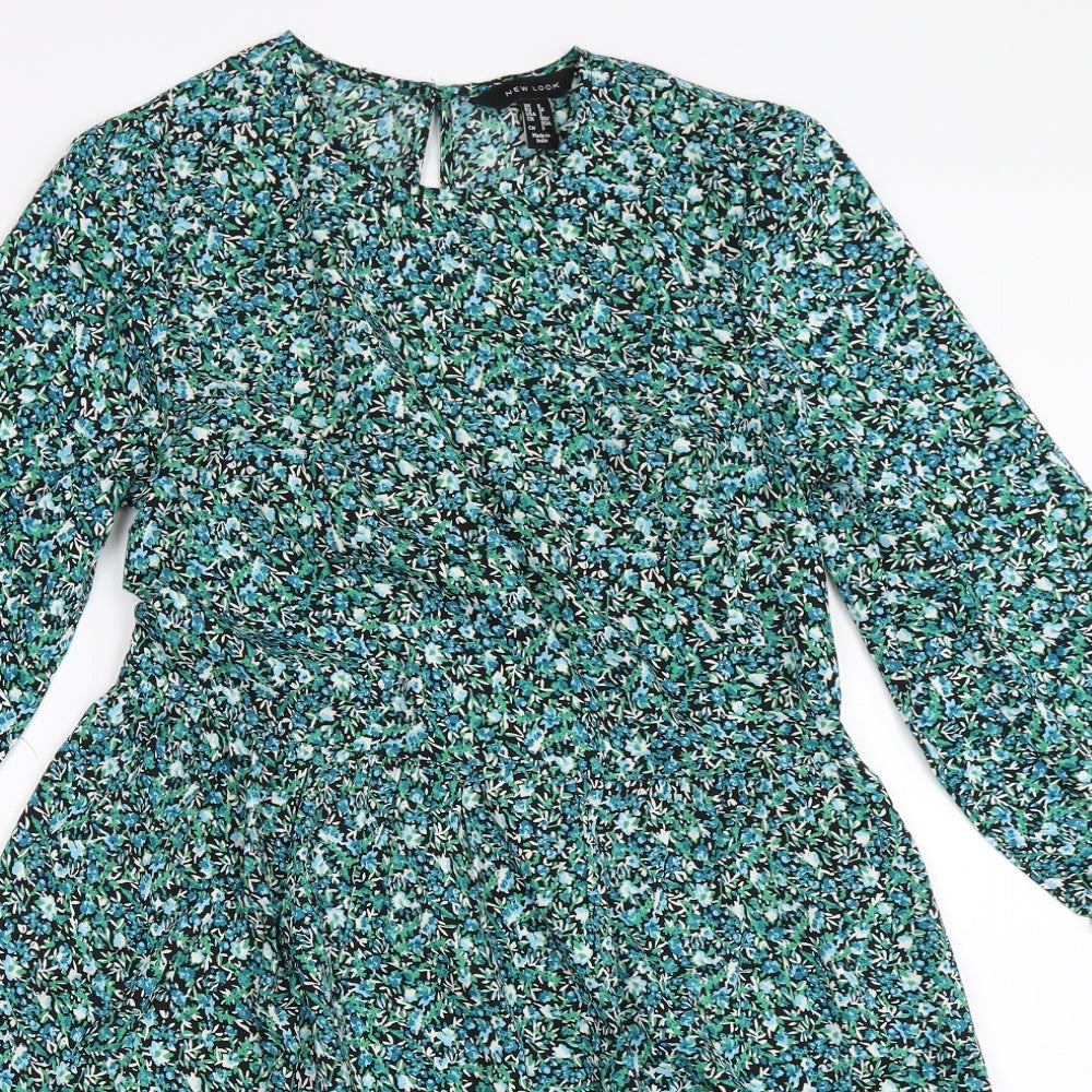 New Look Womens Green Floral  Fit & Flare  Size 6