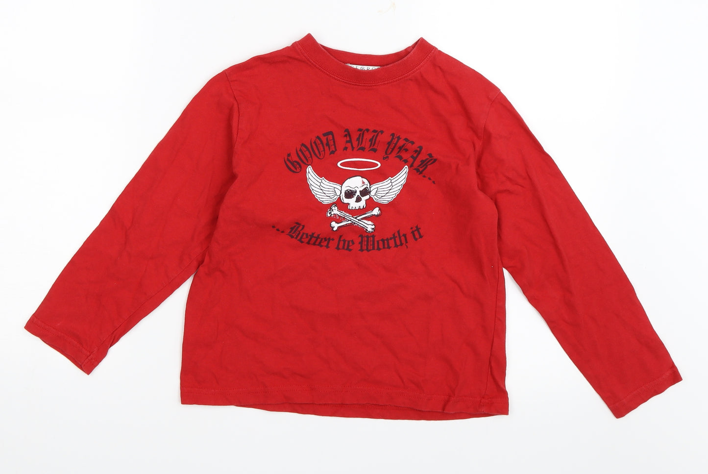 George Boys Red   Basic T-Shirt Size 6-7 Years