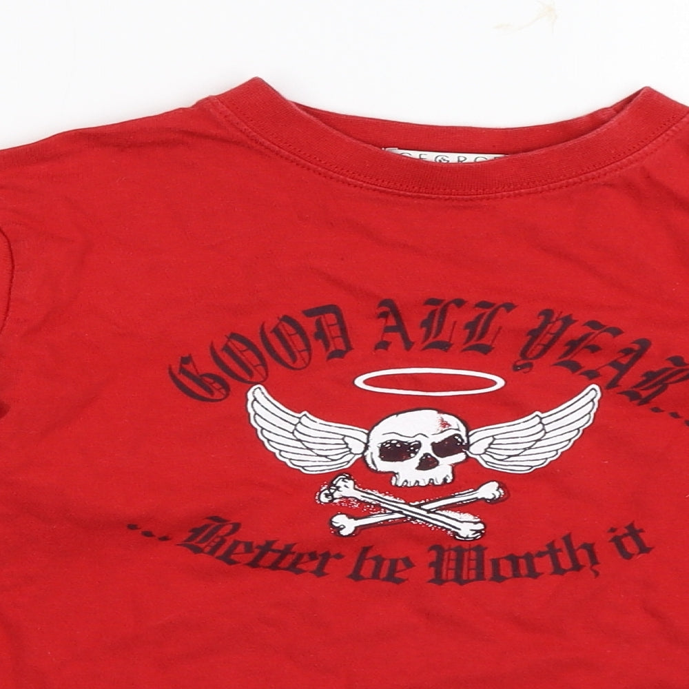George Boys Red   Basic T-Shirt Size 6-7 Years