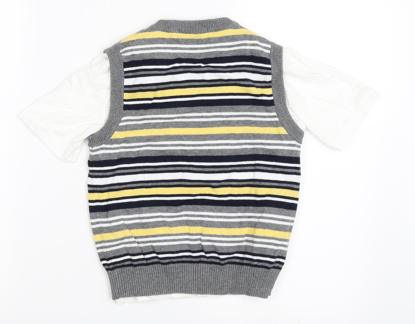 George Boys Grey Striped  Vest Jumper Size 4-5 Years