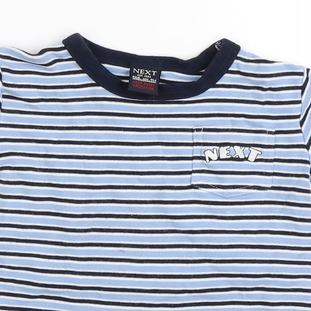NEXT Boys Blue Striped  Romper One-Piece Size 3-6 Months
