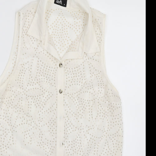 Dotti Womens White   Basic Button-Up Size 10
