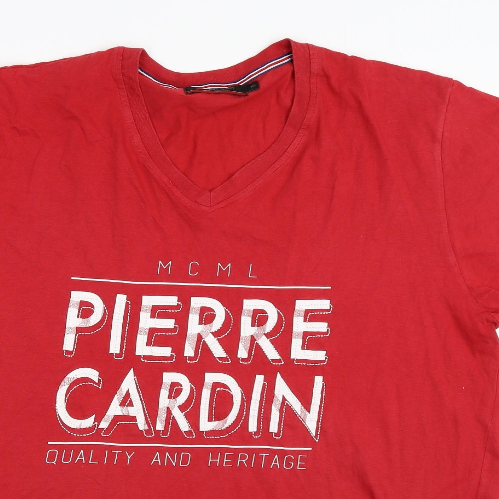 Pierre Cardin Mens Red    T-Shirt Size XL