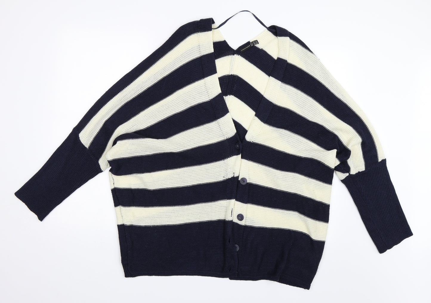 Atmosphere Womens Ivory Striped  Cardigan Jumper Size L