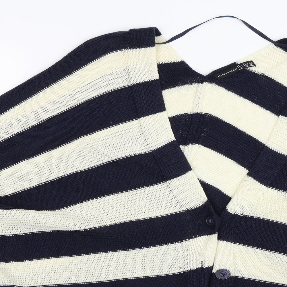 Atmosphere Womens Ivory Striped  Cardigan Jumper Size L