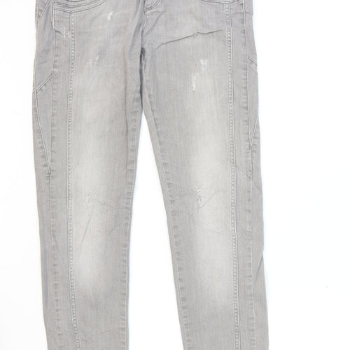TREDY Womens Grey  Denim Skinny Jeans Size 12 L30 in