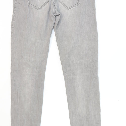 TREDY Womens Grey  Denim Skinny Jeans Size 12 L30 in