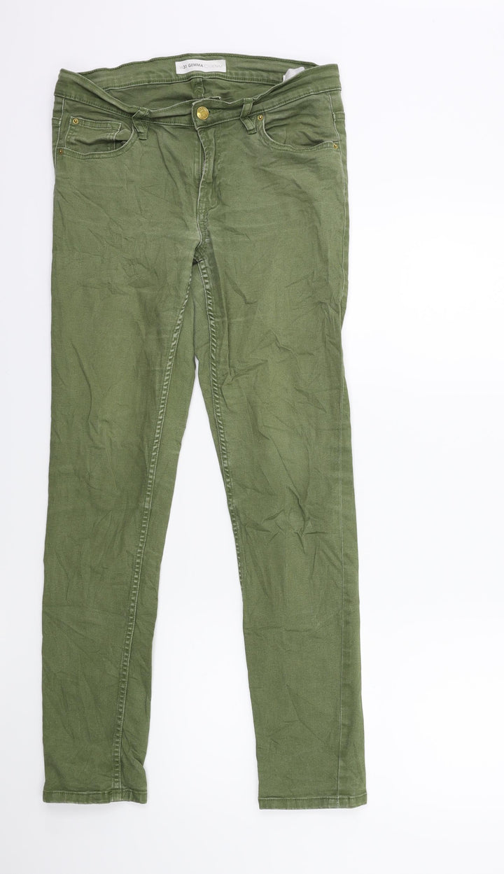 Gemma Womens Green  Denim Skinny Jeans Size 31 in L29 in
