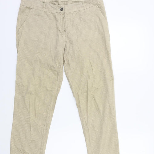 Preworn Womens Beige Geometric  Trousers  Size 32 in L28 in