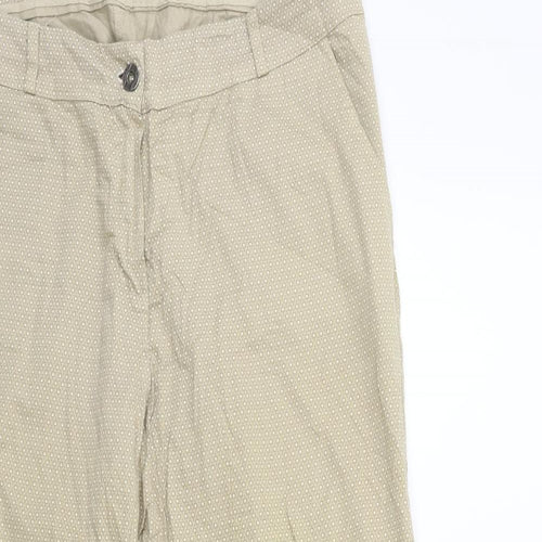 Preworn Womens Beige Geometric  Trousers  Size 32 in L28 in