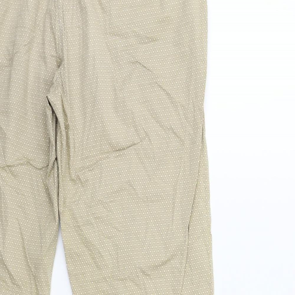 Preworn Womens Beige Geometric  Trousers  Size 32 in L28 in