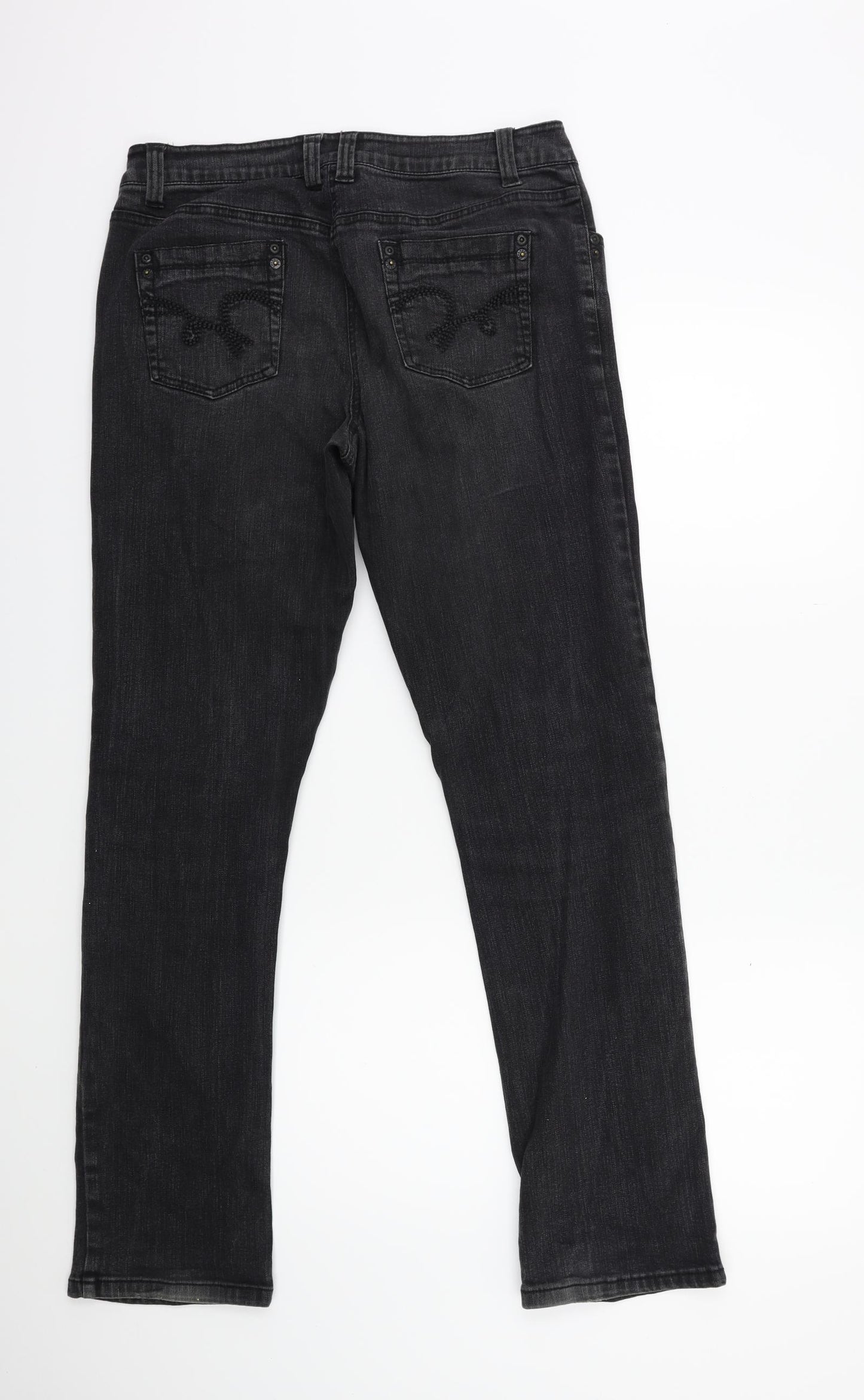 Cherokee Womens Black  Denim Straight Jeans Size 12 L30 in