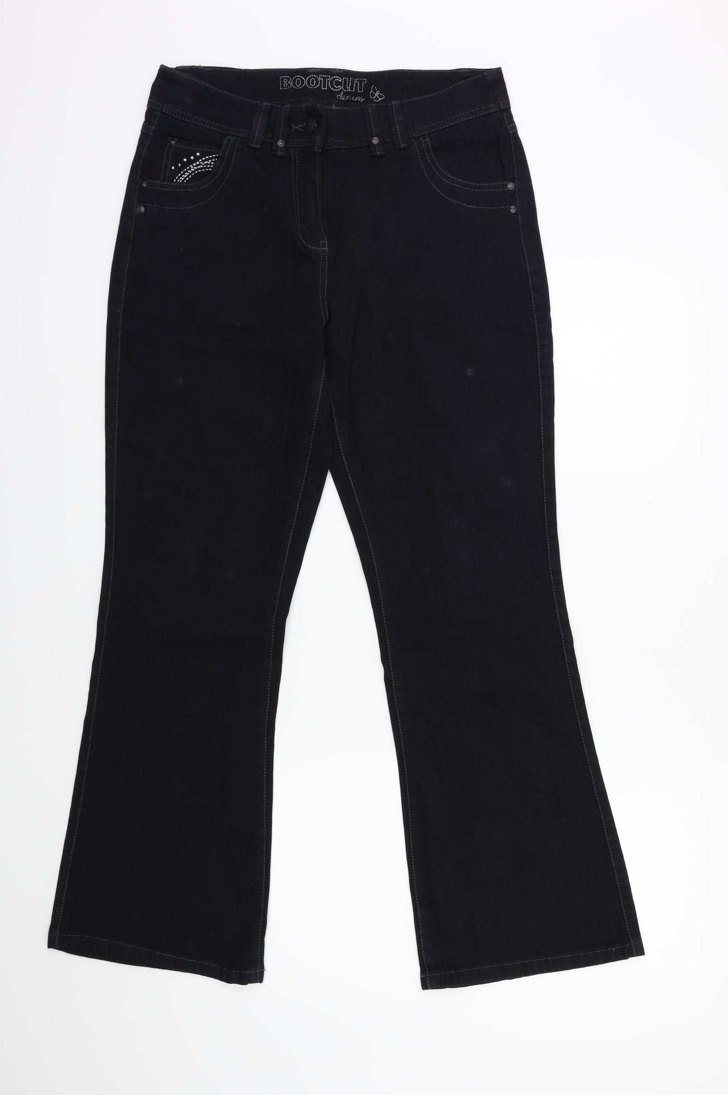 Debenhams Womens Blue  Denim Bootcut Jeans Size 12 L28 in