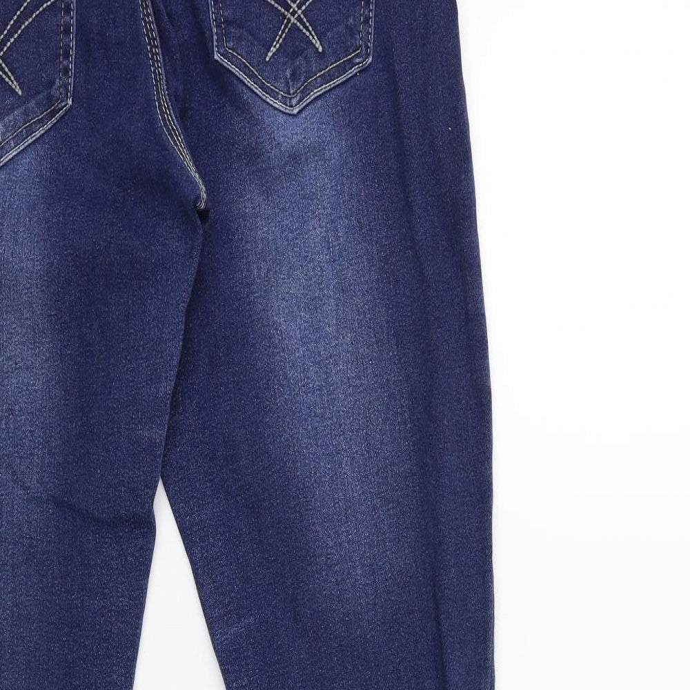 24/7 Authentic Denim Womens Blue  Denim Straight Jeans Size 12 L29 in