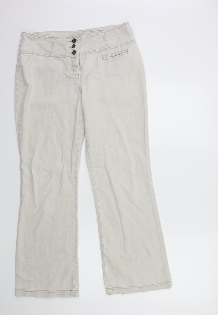 Per Una Womens Beige Trousers Size 14 L30 in