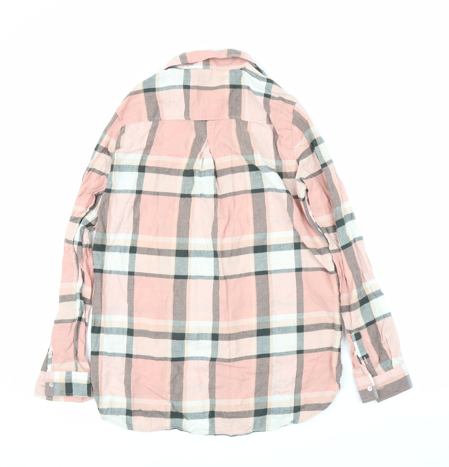 H&M Womens Pink Plaid  Basic Button-Up Size 4