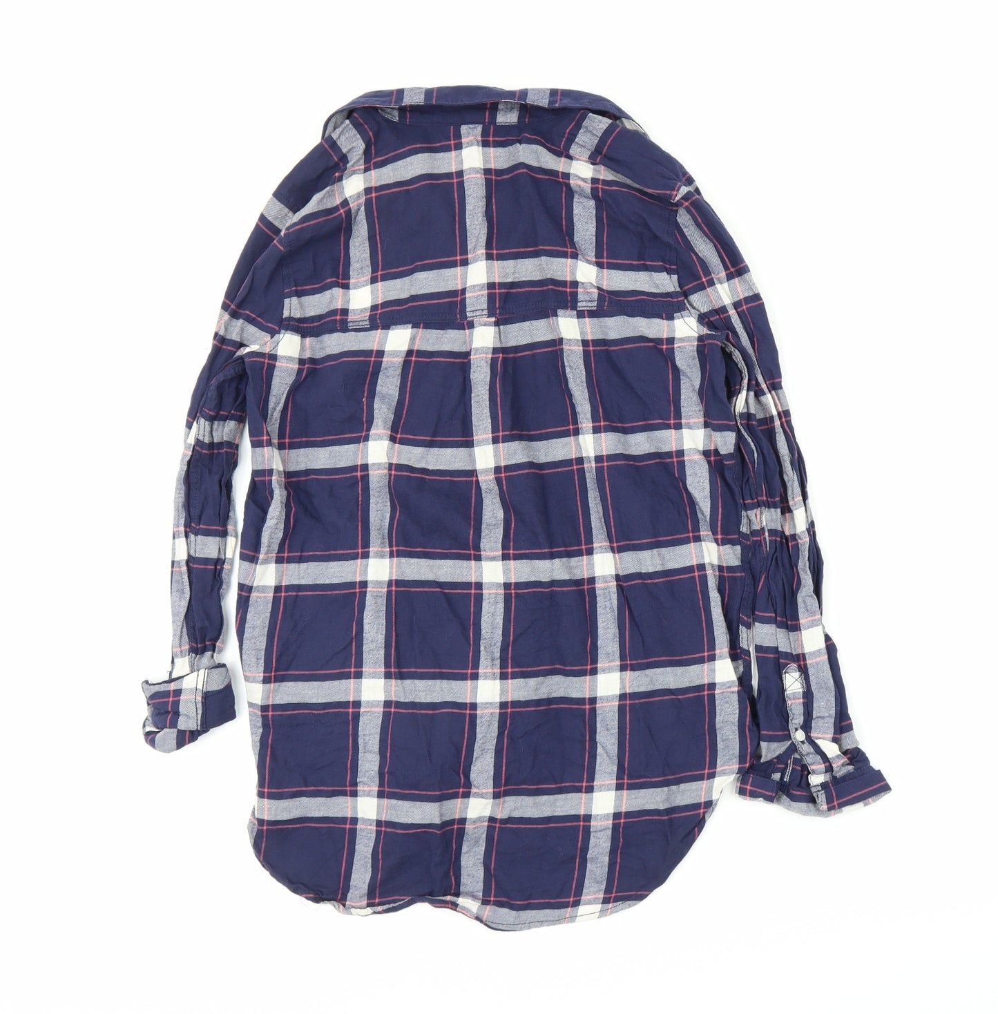H&M Womens Blue Plaid  Basic Button-Up Size 6