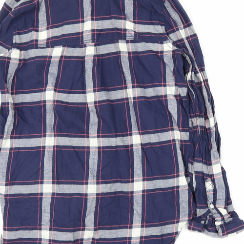 H&M Womens Blue Plaid  Basic Button-Up Size 6
