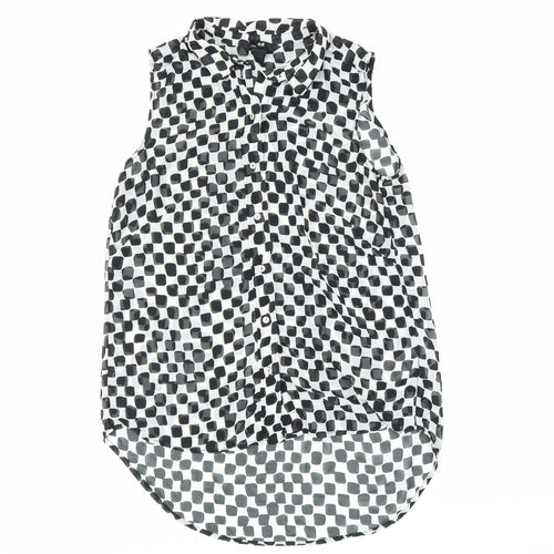 H&M Womens Black Check  Basic Button-Up Size 6