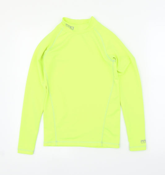 Front view of Pro Performance boys’ yellow basic t-shirt, size XL