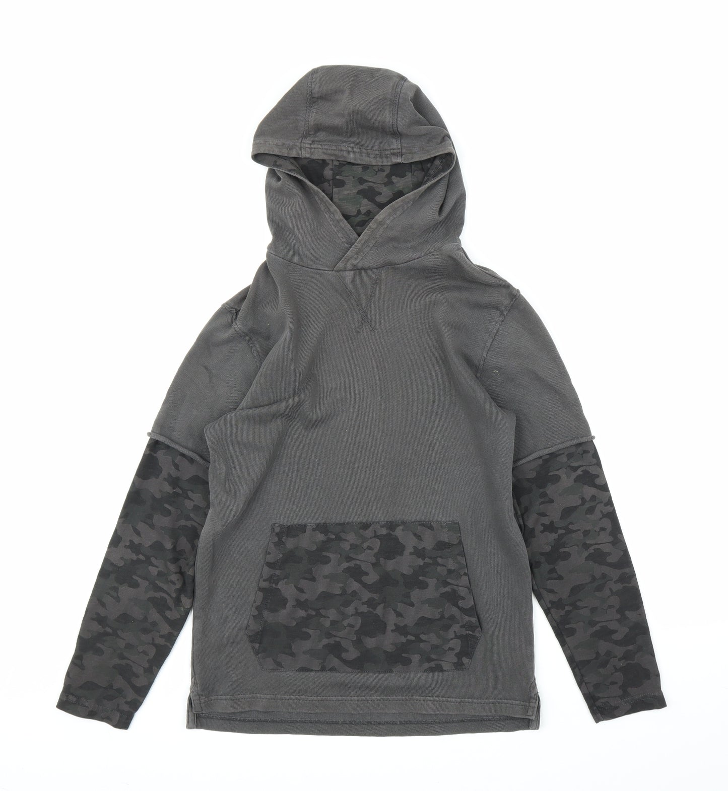 George Boys Green Camouflage  Pullover Hoodie Size 11-12 Years