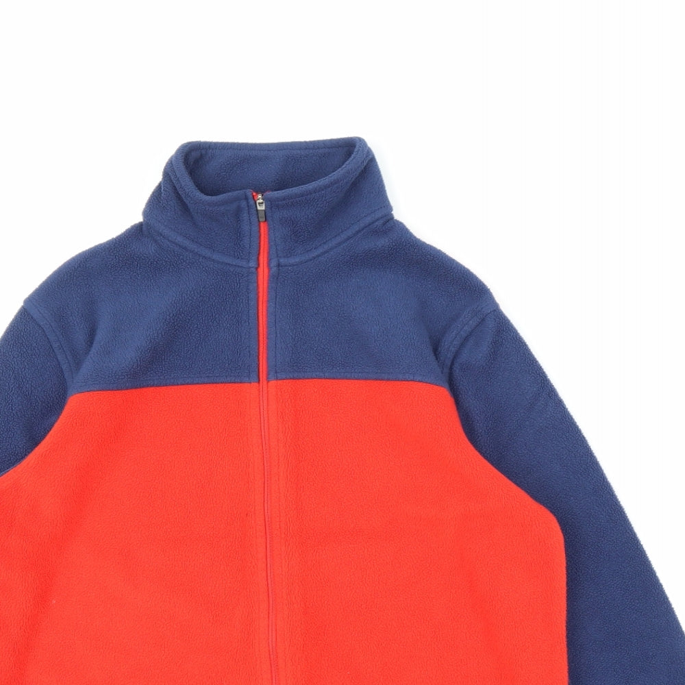 M&S Boys Red  Fleece Full Zip Jumper Size 11 Years