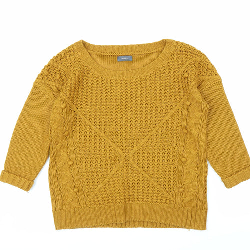 Yessica Womens Yellow   Pullover Jumper Size S
