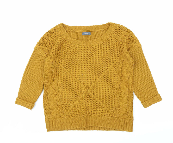 Yessica Womens Yellow   Pullover Jumper Size S