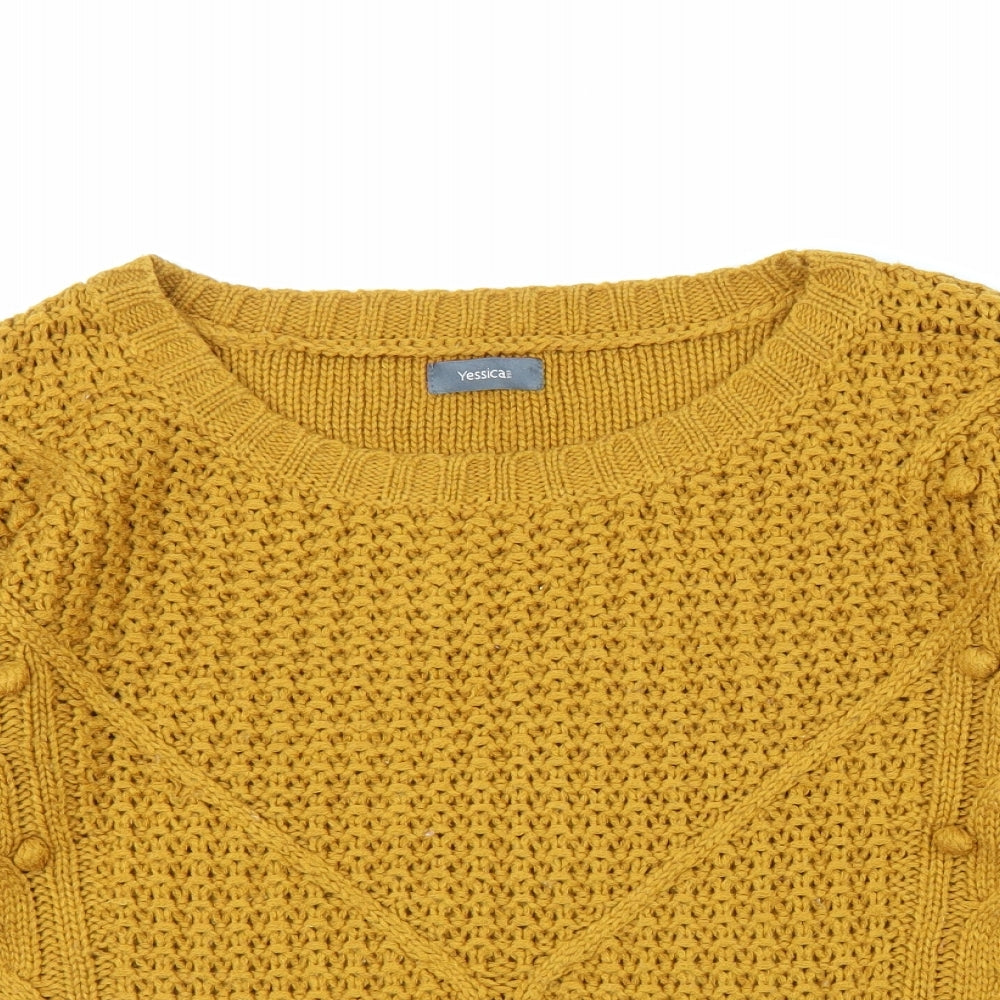 Yessica Womens Yellow   Pullover Jumper Size S