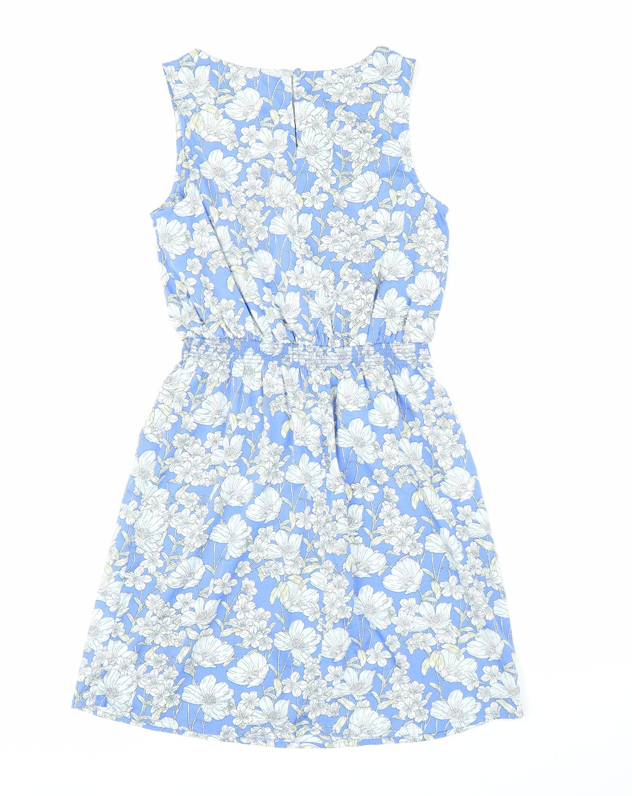 New Look Womens Blue Floral  A-Line  Size 8