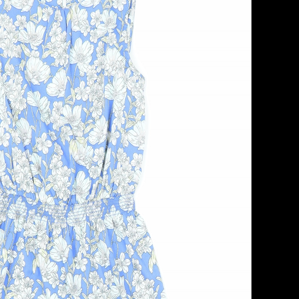 New Look Womens Blue Floral  A-Line  Size 8