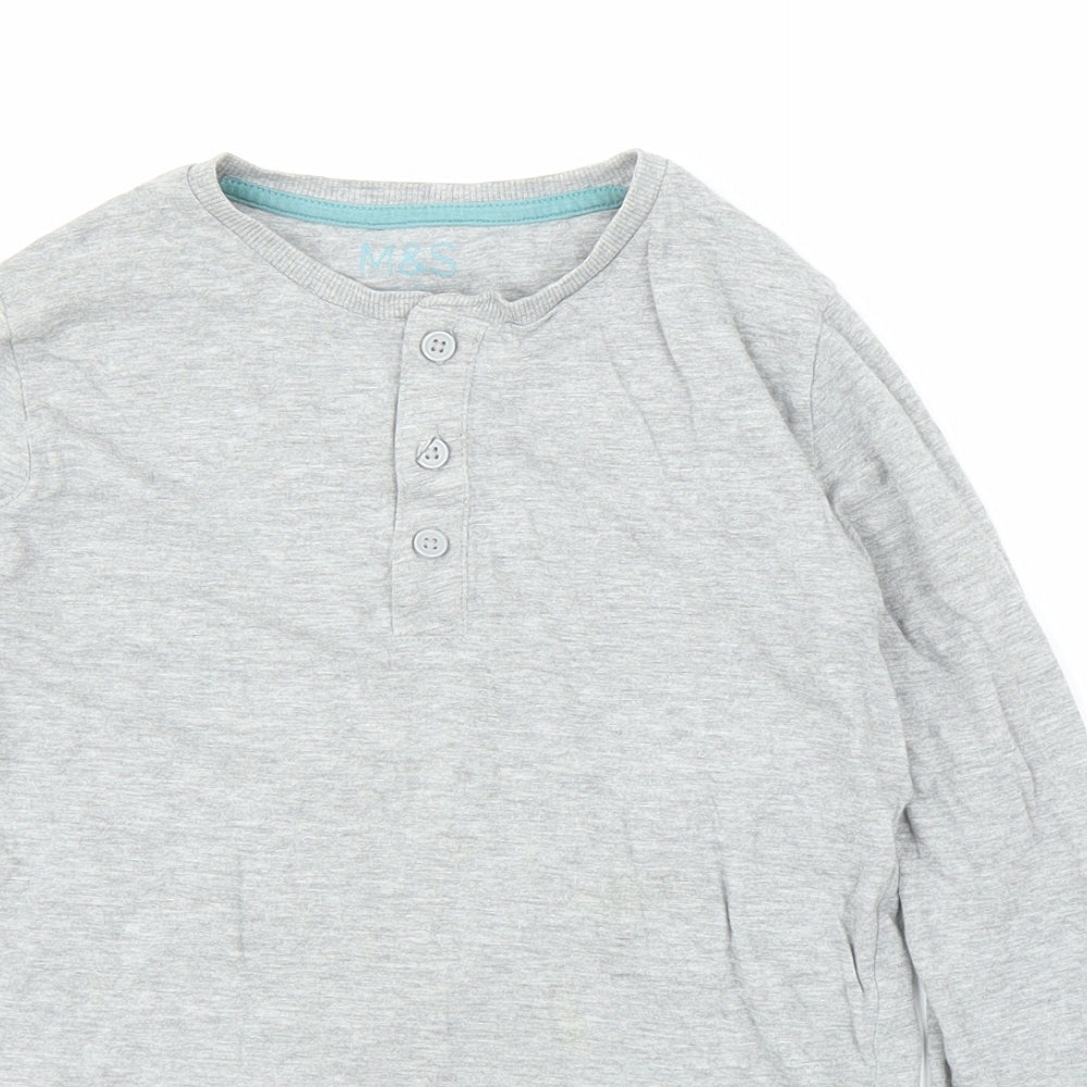 M&S Boys Grey   Basic T-Shirt Size 9-10 Years