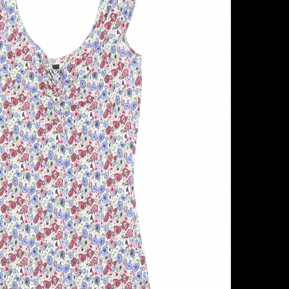 H&M Womens Purple Floral  Bodycon  Size 8