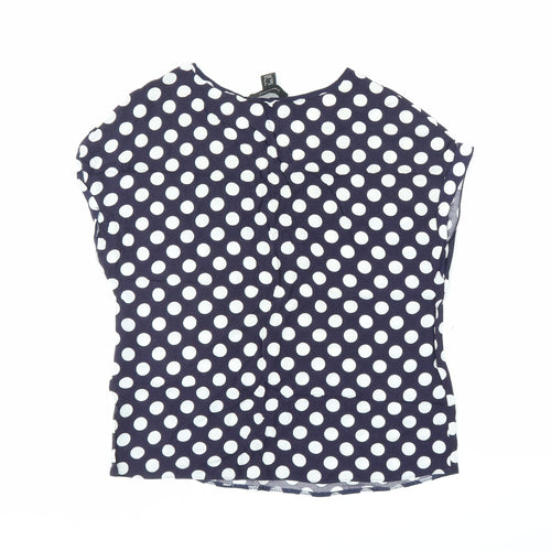 Primark Womens Blue Polka Dot  Basic Blouse Size 6