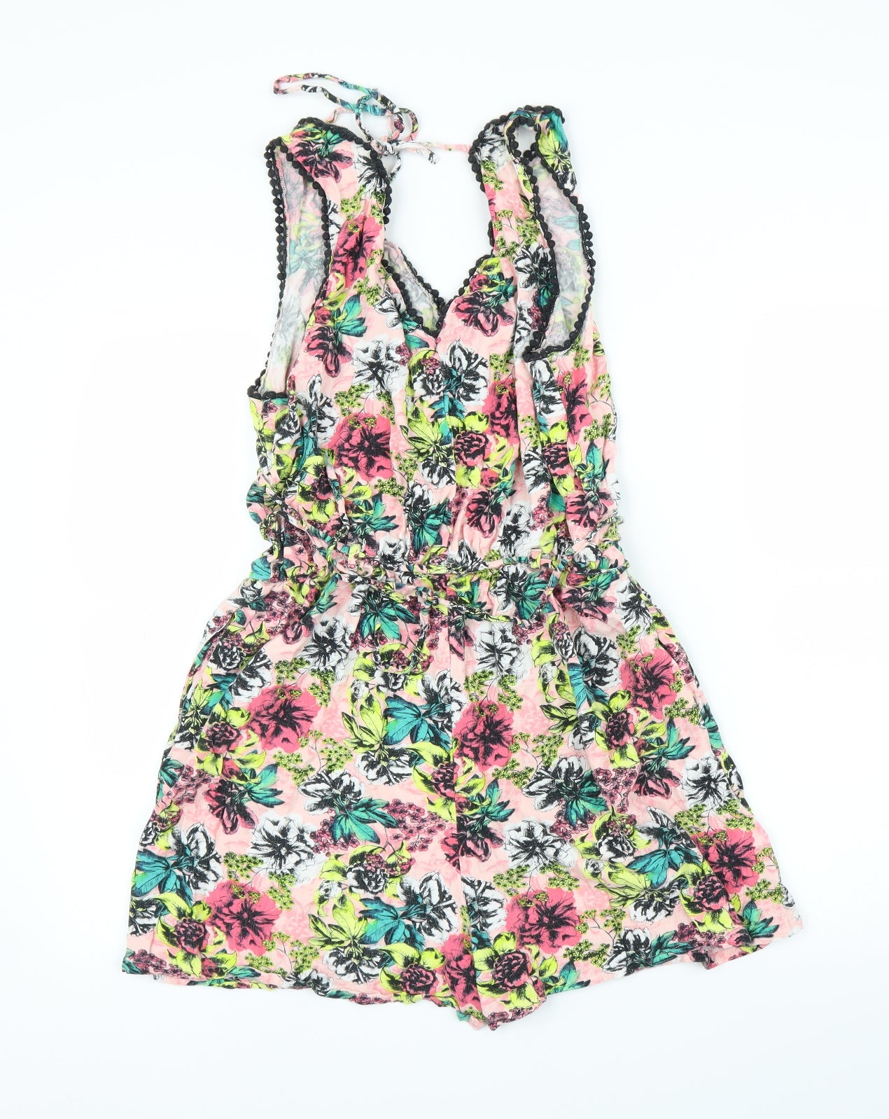 M&S Womens Pink Floral  Romper One-Piece Size 14