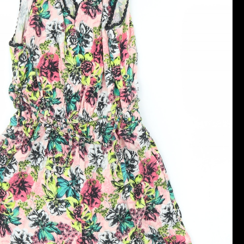 M&S Womens Pink Floral  Romper One-Piece Size 14
