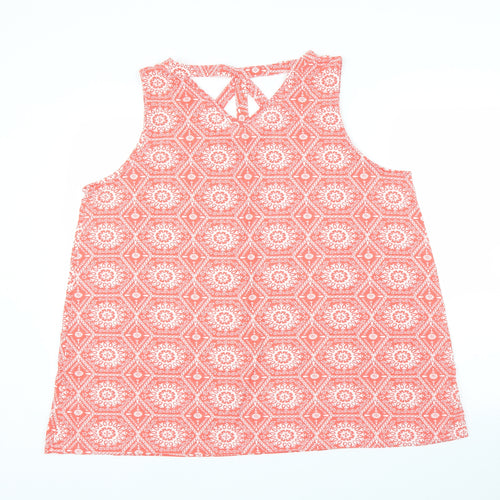 Preworn Womens Red Geometric  Basic Blouse Size XL