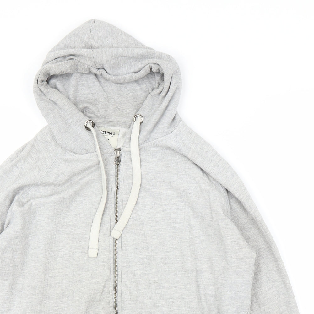 Good Souls Mens Grey   Full Zip Hoodie Size L