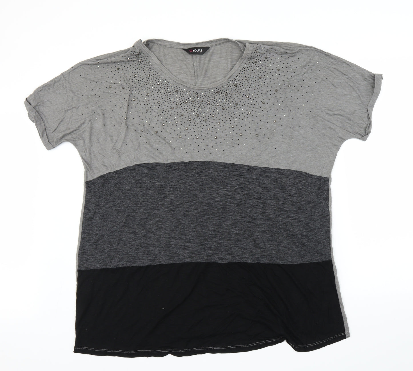 Yours Womens Grey   Basic T-Shirt Size 22